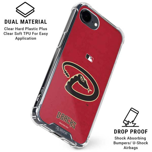 MLB Arizona Diamondbacks - Secondary Solid Distressed iPhone 16e Clear Case